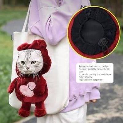 oAutoSjy Pet Canvas Shoulder Carrying Bag,Cute Lion-Shaped Pet Canvas ...